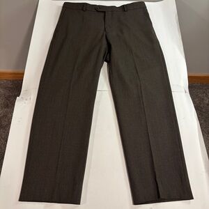 BALLIN Comfort-EZE Wool Blend Brown Chino Pants 34x28 Stretch Comfort
